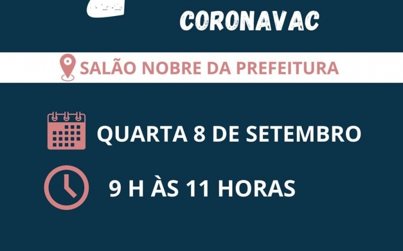 Calendário de vacinação contra a Covid-19 segunda dose CoronaVac