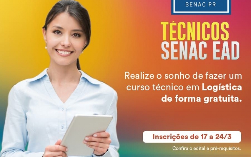SENAC-PR oferece mais de mil vagas para cursos técnicos através Bolsas de Estudos 