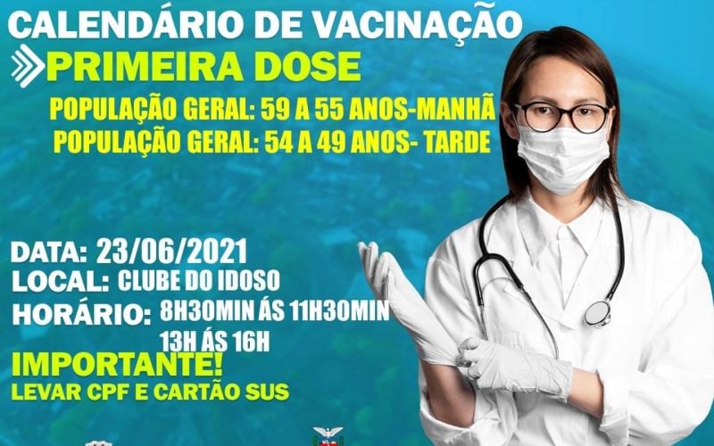 Calendário de Vacinação contra a Covid-19 população geral