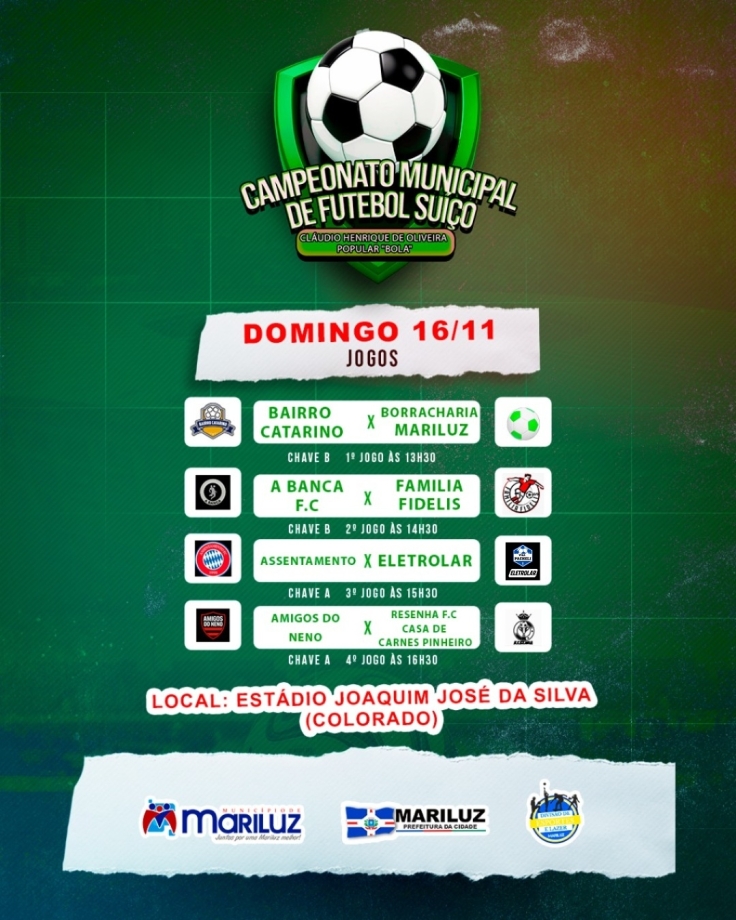 Terceira rodada do Campeonato Municipal de Futebol Suíço Claudio Henrique de Oliveira - popular 