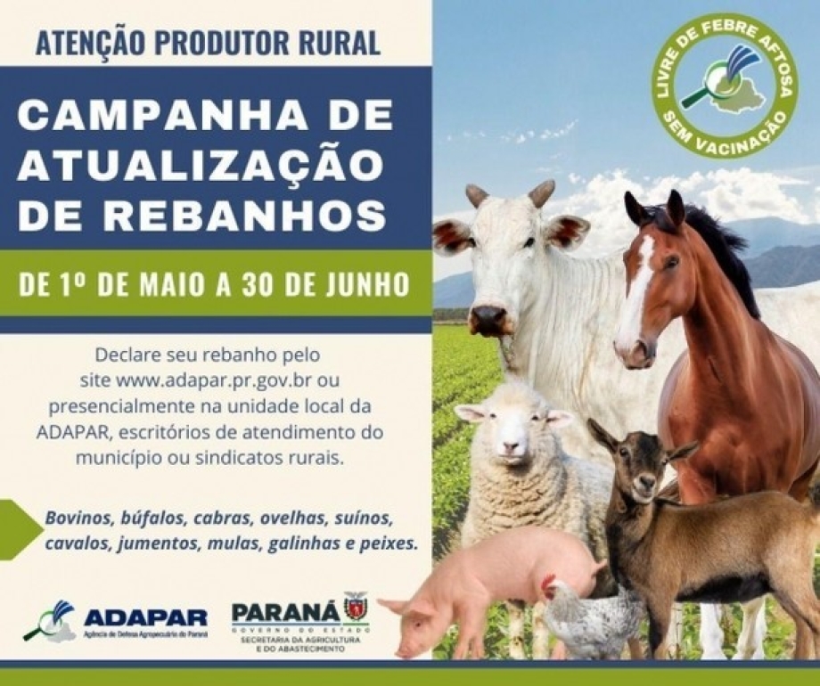 Campanha de atualização dos rebanhos do Paraná 2023