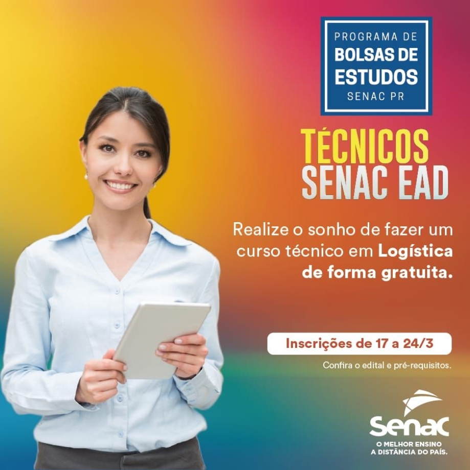 SENAC-PR oferece mais de mil vagas para cursos técnicos através Bolsas de Estudos 