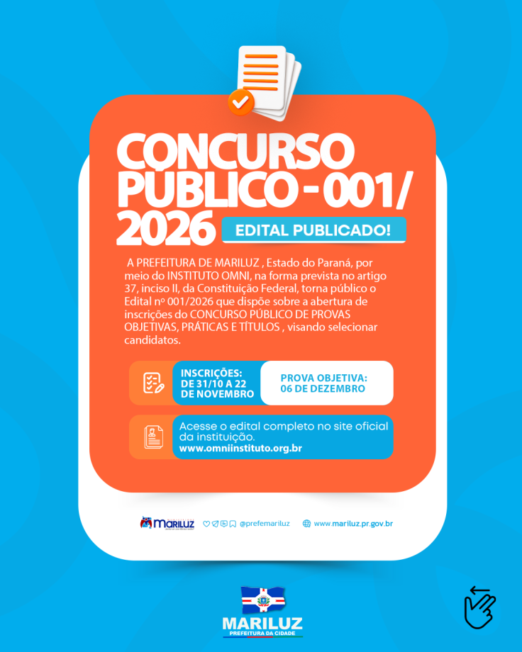 CONCURSO PÚBLICO PREFEITURA DE MARILUZ/PR