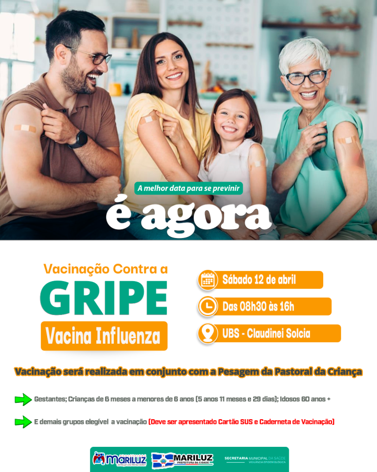 Campanha de Vacinação neste sábado 12/04