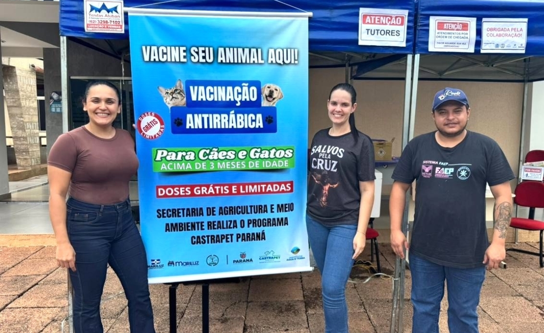 Mariluz realizou vacinação antirrábica gratuita para cães e gatos, a ação fez parte do Pro...