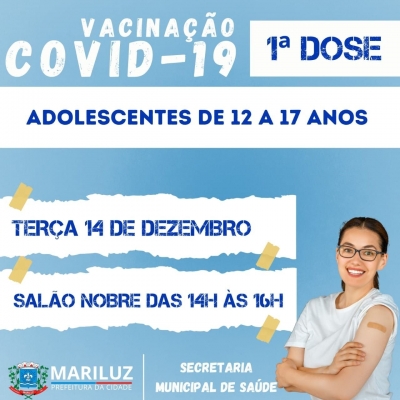 Vacinação contra a Covid-19 imunização de adolescentes de 12 a 17 anos