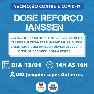 Dose de Reforço da vacina Janssen