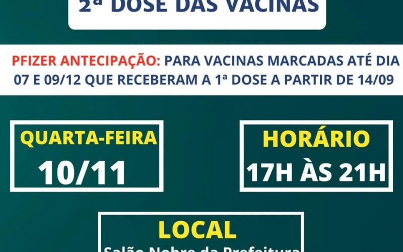 Calendário de Vacinação contra a Covid-19 antecipação e repescagem de vacinas 