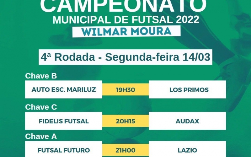 4ª Rodada do Campeonato de Futsal Wilmar Moura 2022