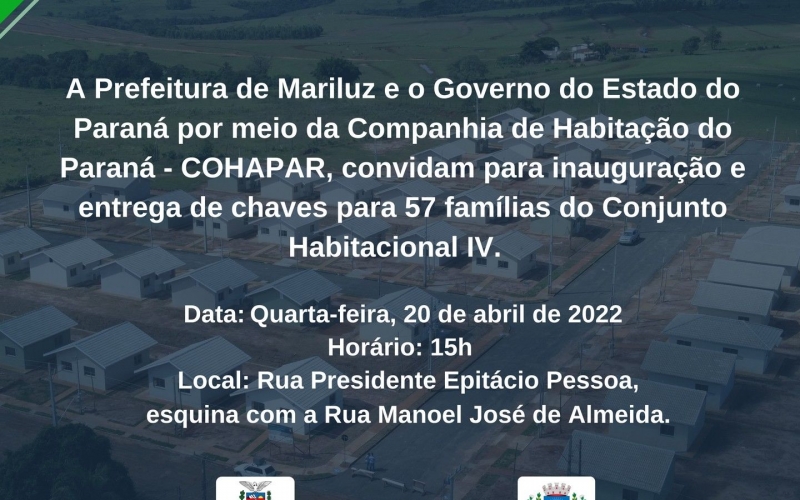 Convite da Prefeitura Municipal de Mariluz 