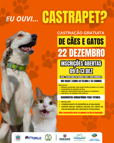 Programa Estadual de castração de animais 