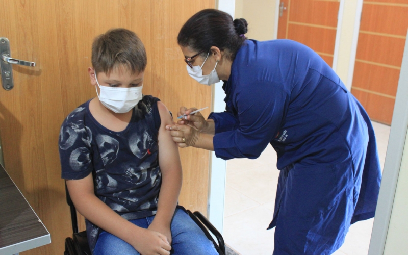 Mariluz realizou a vacinação contra a Covid-19 em crianças de 05 a 11 anos com comorbidades e 11 anos sem comorbidades