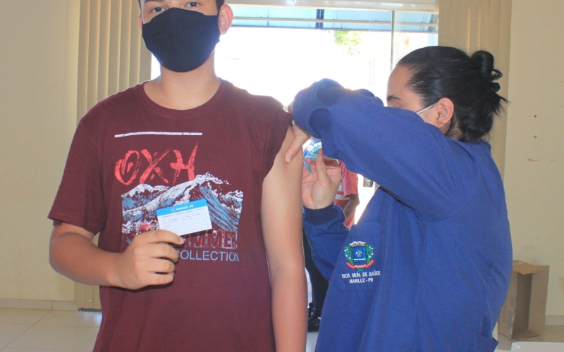 Município de Mariluz realizou a vacinação contra a Covid-19 em adolescentes com idade entre 13 e 17 anos