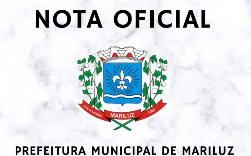 Nota Oficial da Prefeitura de Mariluz e Secretaria Municipal de Saúde