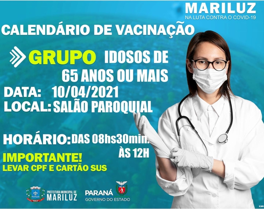 Calendário de Vacinação Covid-19 Município de Mariluz