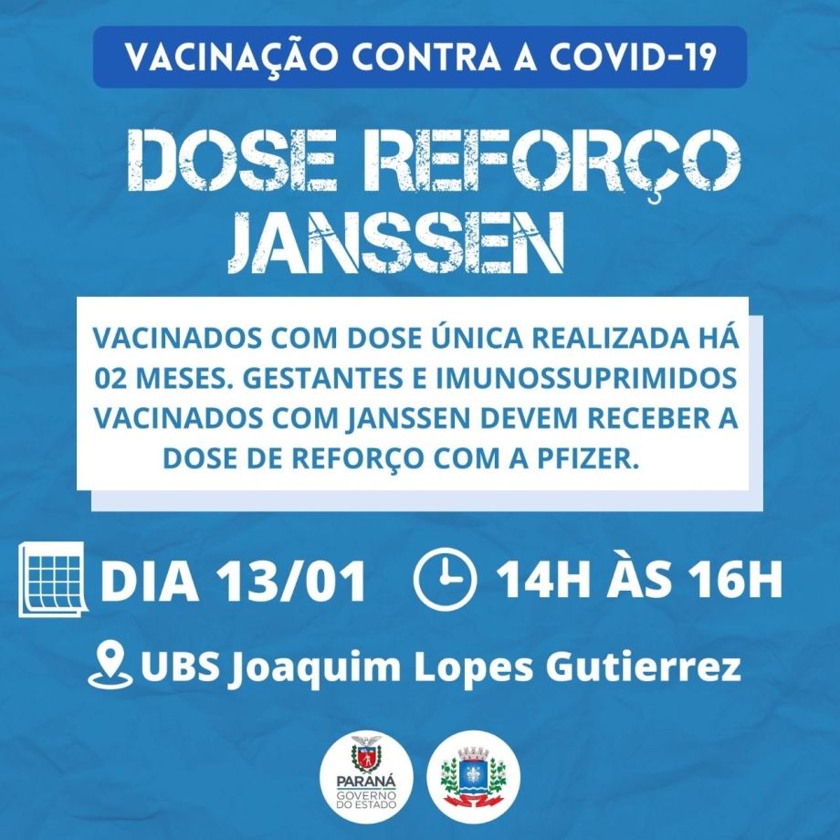 Dose de Reforço da vacina Janssen