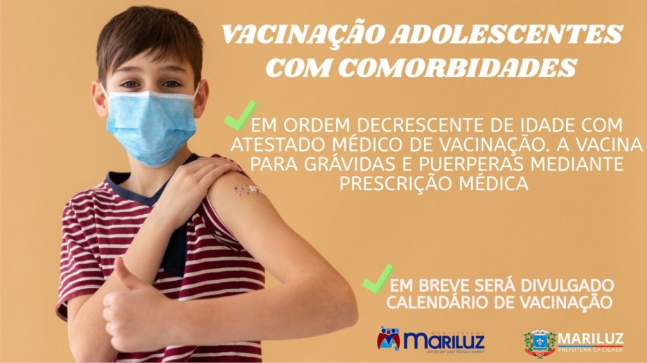   Vacinação contra a Covid-19 dos adolescentes de 17 a 12 anos primeira dose 