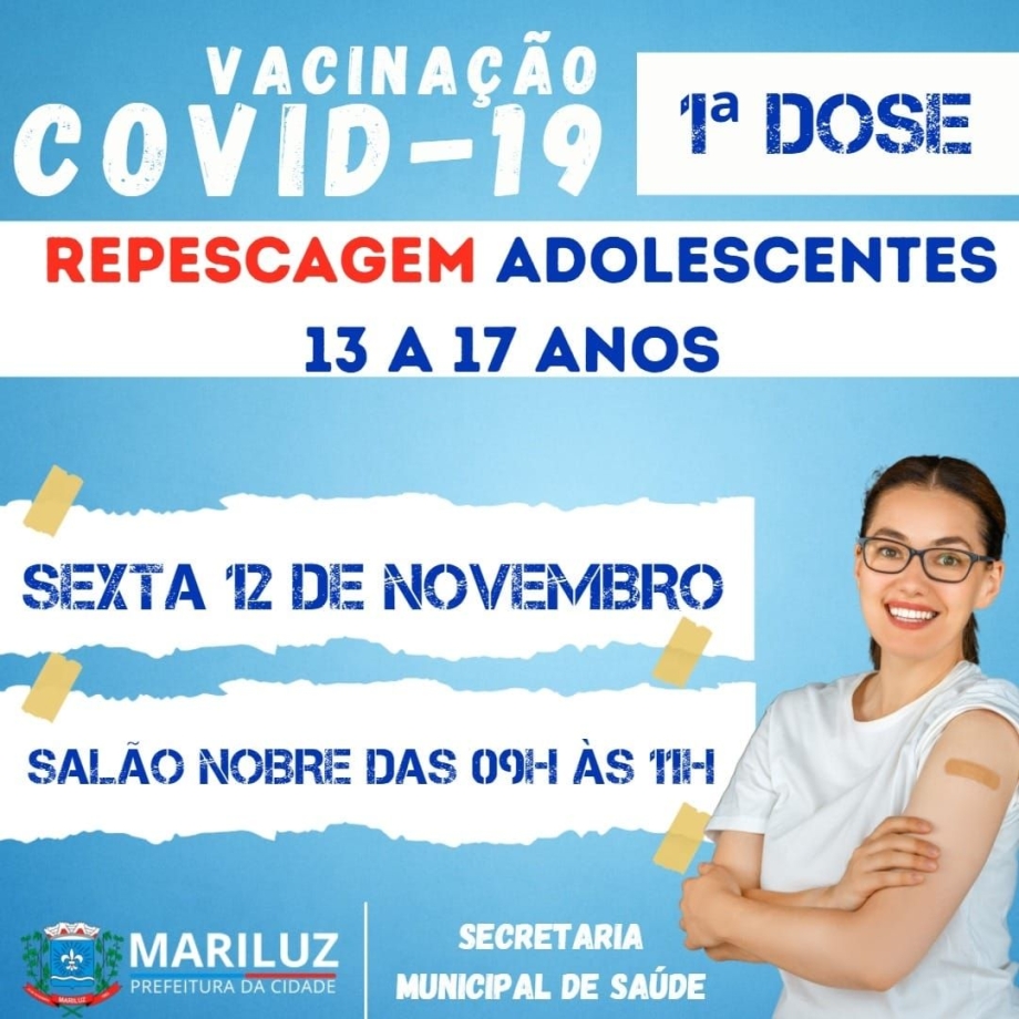 Vacinação contra a Covid-19 repescagem para adolescentes de 13 a 17 anos