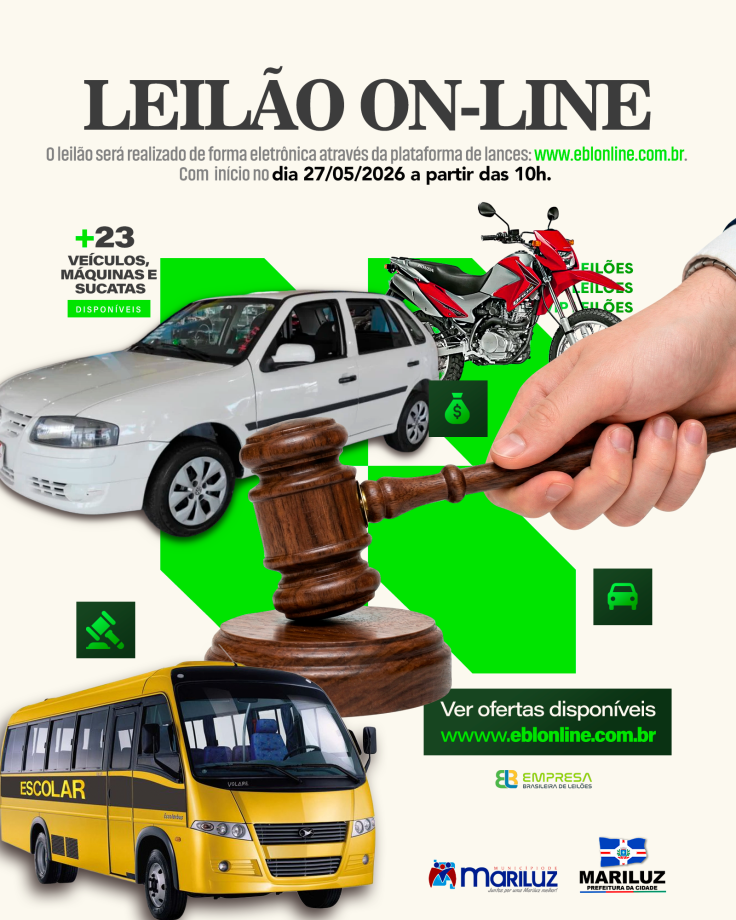 Vem aí o Leilão On-line do Município de Mariluz!