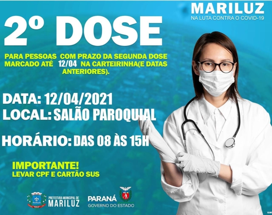 Calendário de Vacinação contra a COVID-19 segunda dose