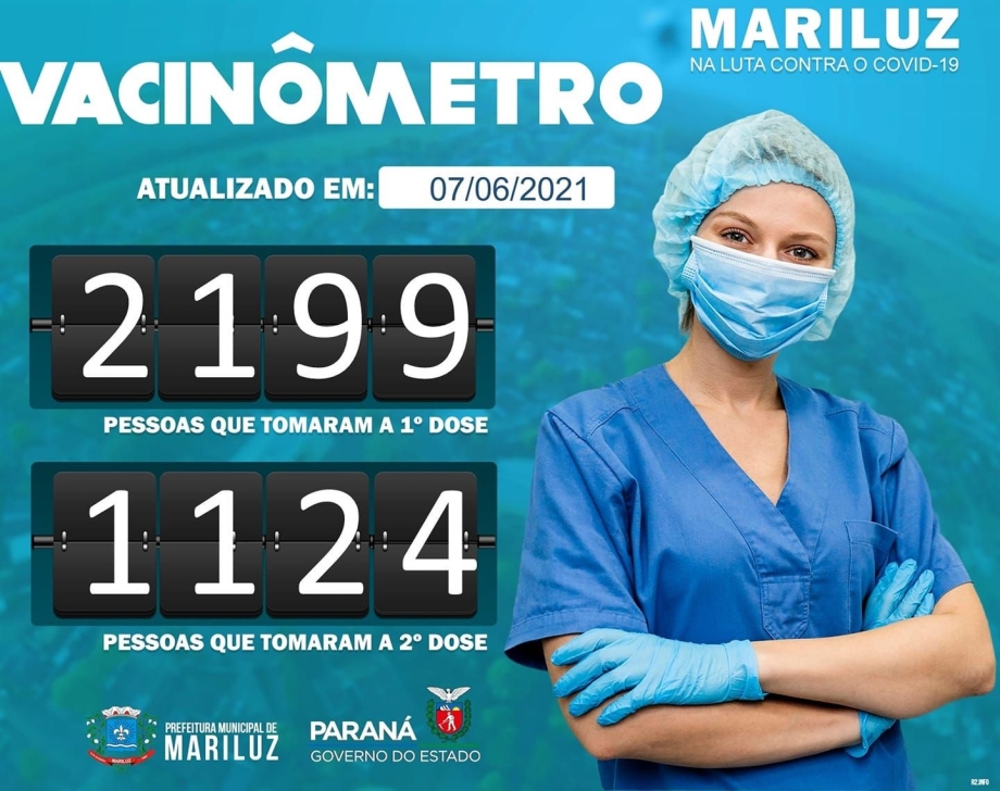 Vacinômetro Mariluz dados atualizados hoje 07.06.2021