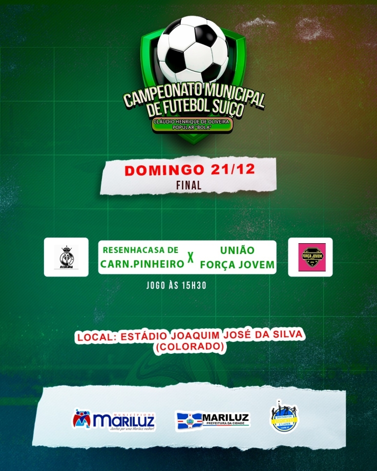 União Força Jovem e Resenha/Casa de Carne Pinheiro, disputarão a final do Campeonato Suíço Cláudio Henrique de Oliveira